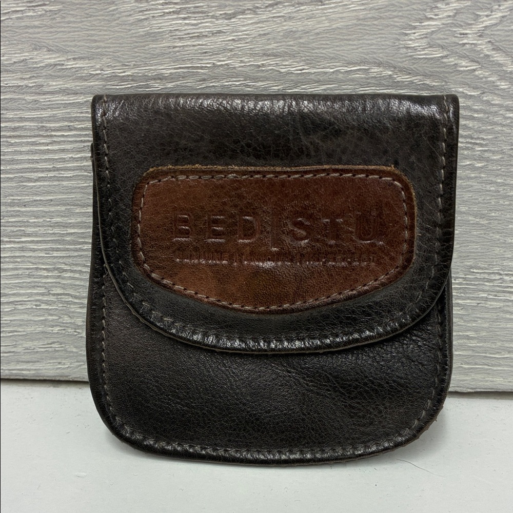 BED|STU Dark Brown Leather Snap Wallet/Pouch